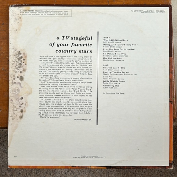 Vintage 1965 TV Country Music Jamboree Vinyl LP Record - Picture 5 of 5